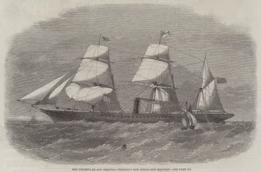 Het Nieuwe Stoomschip Mooltan van de Peninsular and Oriental Company